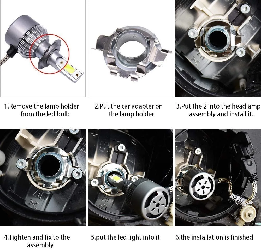H7 LED Headlight Bulb Base Holder Adapter Socket Retainer 2Pcs For BMW/Audi/Bens/VW/Buick/Nissan Qashqai Carnival Headlamp deck headlight holder led lamp bulb base led headlight light holder led lamp bulb lamp holder light bulb socket socket connector plug adapter