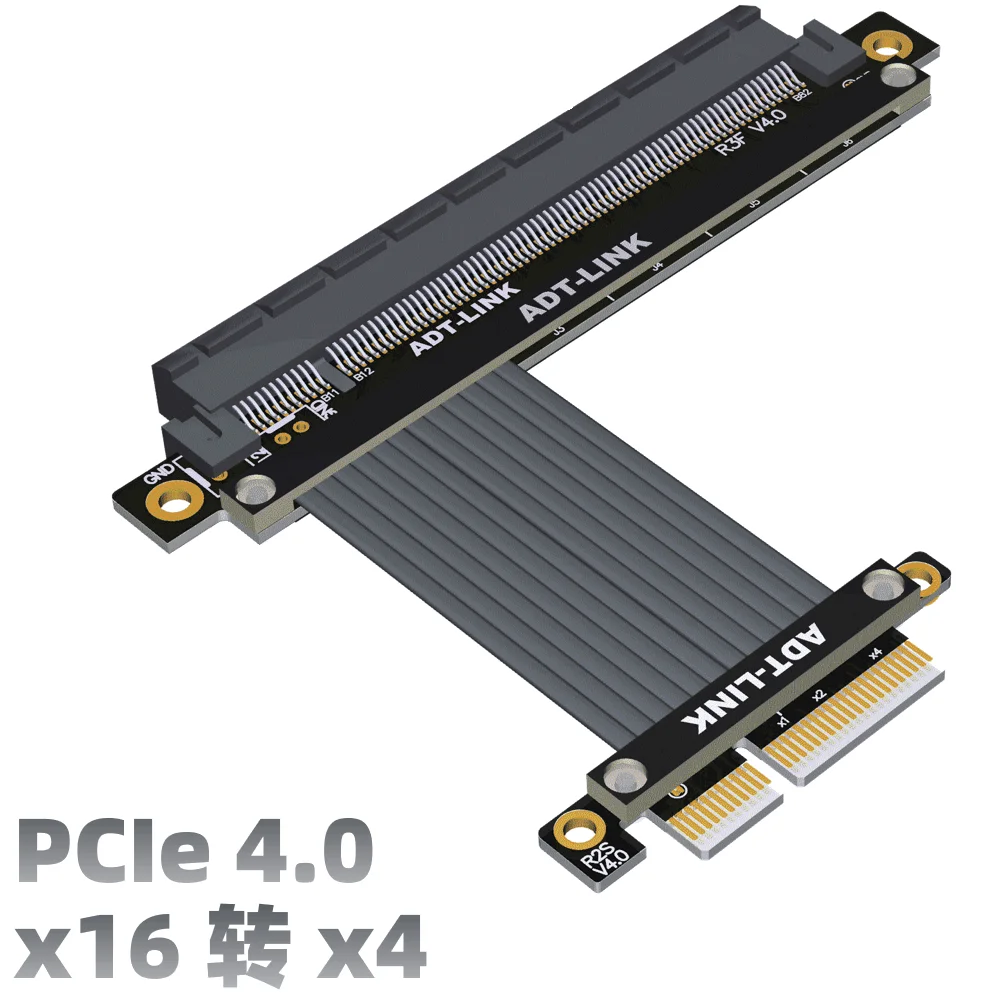 고속 GEN 4.0 PCI-E X4 연장 케이블 16x 4x PCIe 전송 라인 조종 가능 1U 안정적인 데이터 전송을 위한 맞춤형 길이