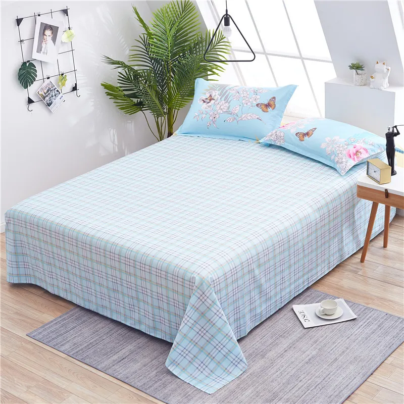 

1pcs Flat Bedding Sheet Printing Multiple Pattern Flat Bed Sheet Pillowcase King Queen Size Home Bed Cover cotton bed sheets