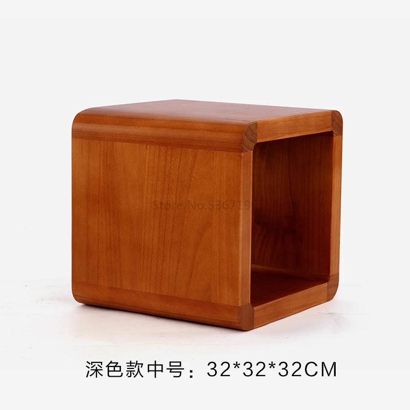 Folk Art Japanese Home Creative Solid Wood Small Stool Coffee Table Round Stool Change Shoe Bench Children Bench Chair - Цвет: Розовый