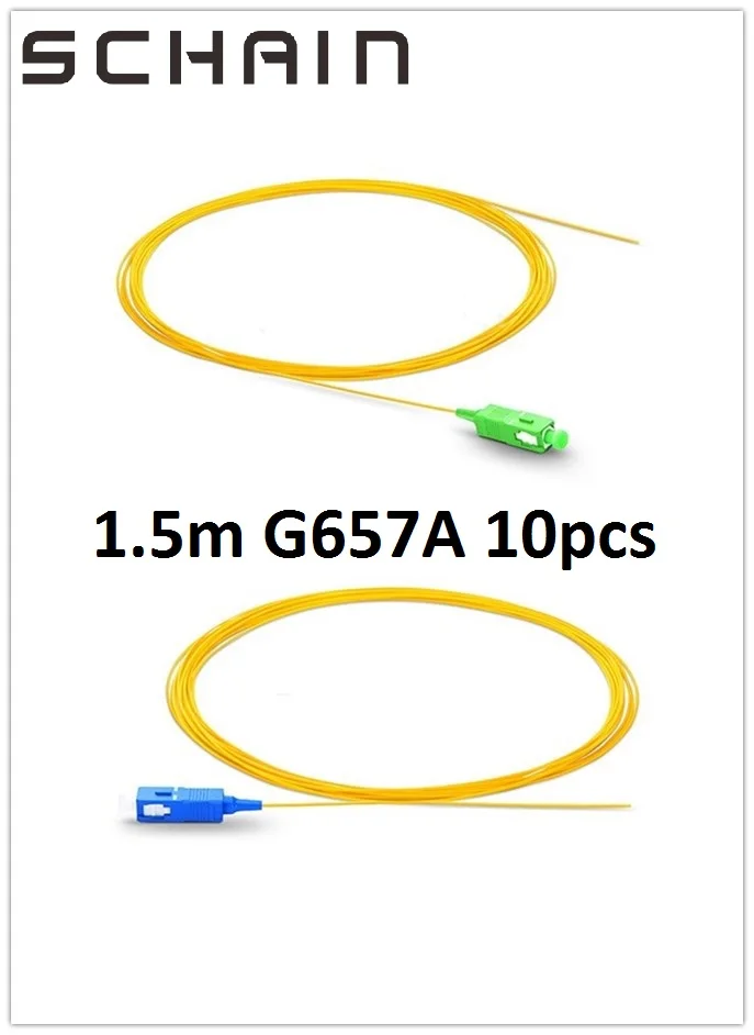 

SC APC UPC Fiber Optic Pigtail 1.5m Simplex 0.9mm PVC Jacket Ftth Pigtail in Fiber Optic Equipment FTTH Optic Cable