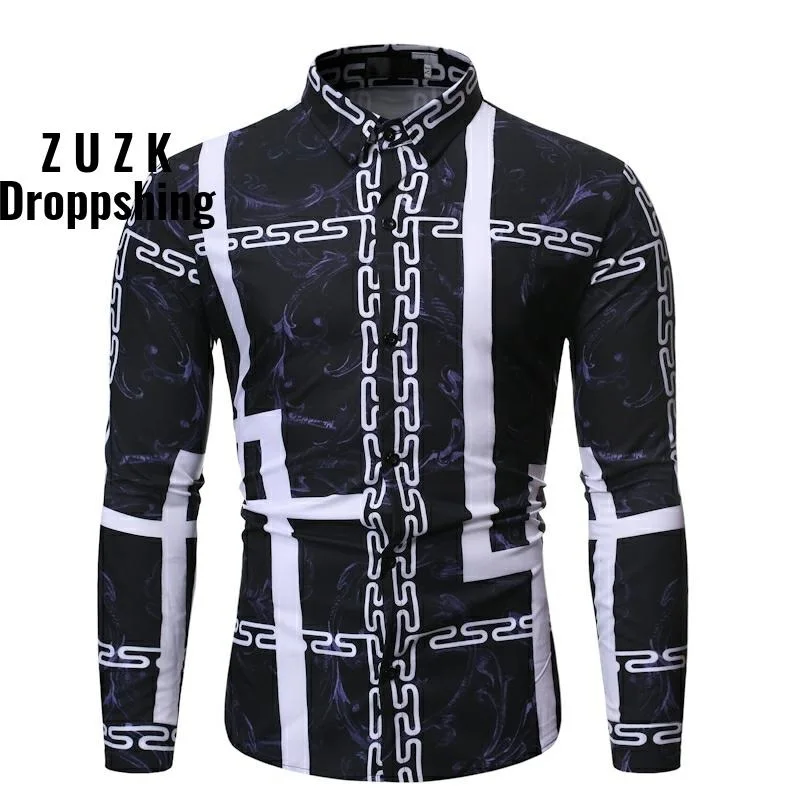 ZUZK New Fashion Simple Design Casual Shirt  Men