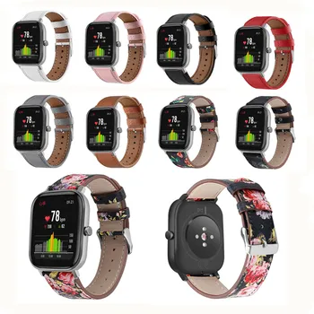 

Amazfit bip GTS huami amazfit gts Midong Youth Edition Watch Genuine Leather Strap 20mm amafit gts watchband Round tail printing
