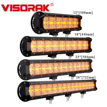 

VISORAK 12 18 23 28 Inch Amber DRL Truck LED Work Light Bar Lamp For 4x4 Lorry Off Road Jeep SUV ATV 4wd Volvo Car Pickup Ford