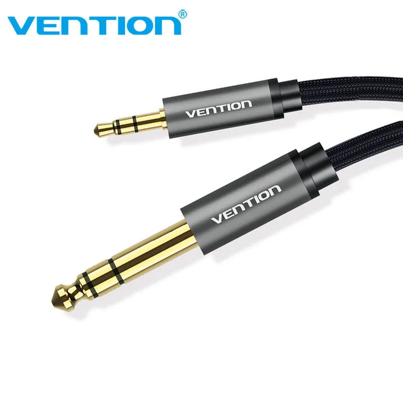 Адаптер с штекером Vention 3 5 мм на 6 35 кабель Aux для усилителя смесителя Позолоченный