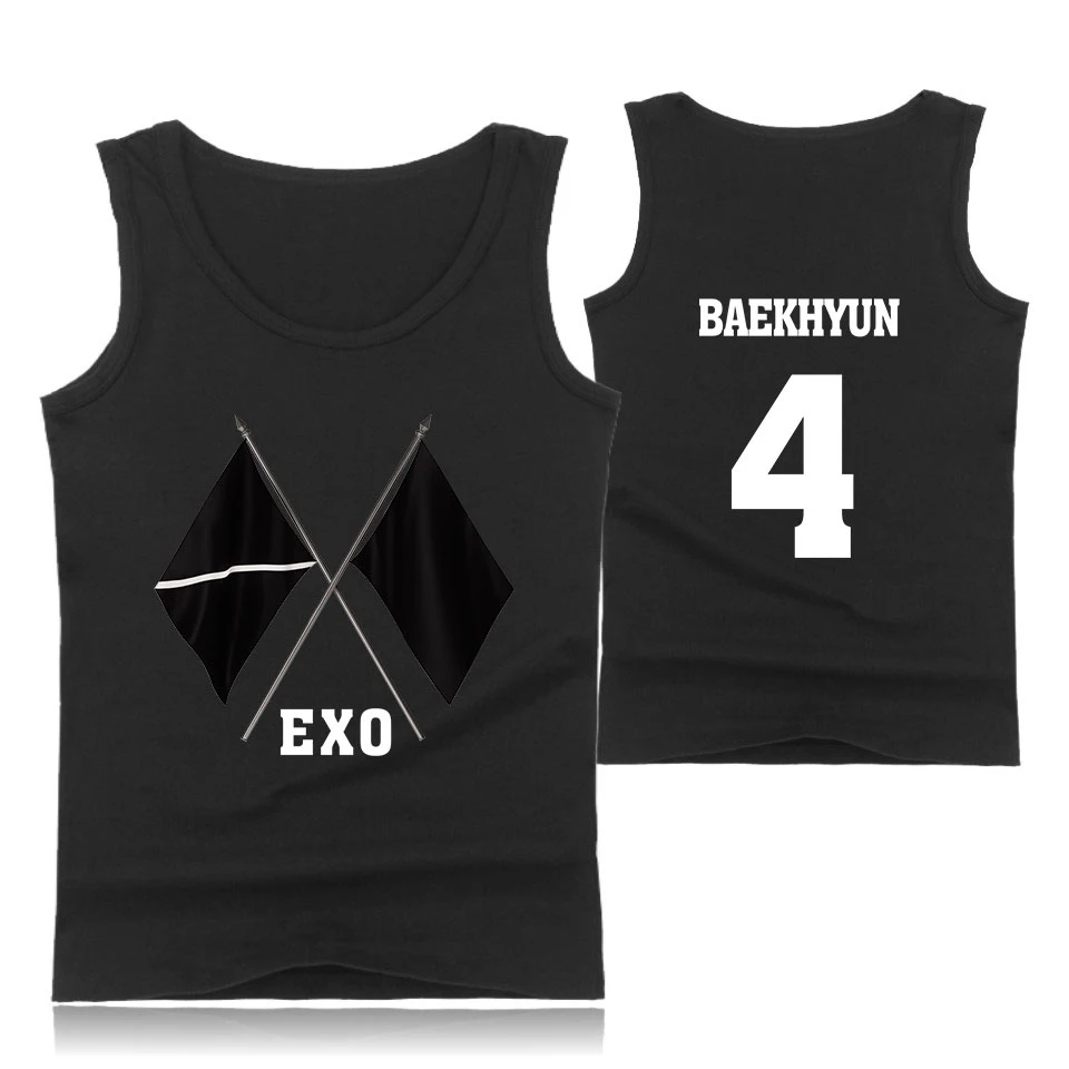 EXO логотип крутой Kpop Harajuku мода харадзюку печатных топы новая уличная монолитная Мода Лето Прохладный wo мужские/мужские топы - Цвет: BX01
