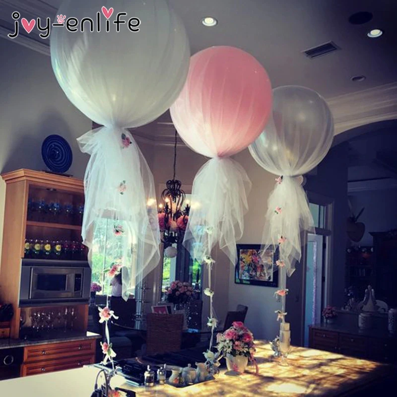 Wedding Tulle Balloons Birthday Party Round Giant Balloon Tulle Roll for Engagement New Year Christmas Decoration Party Fovors