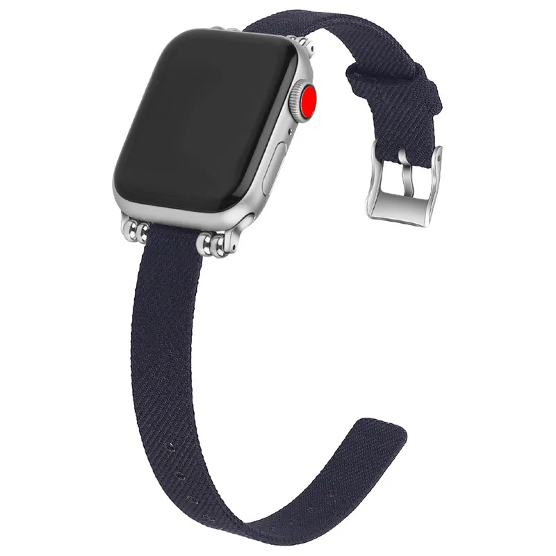 Металлический ремешок для Apple Watch 1 2 3 38 мм 40 мм мягкий тонкий браслет для iWatch 5 4 42 мм 44 мм ремень - Цвет ремешка: dark blue