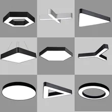 Светодиодные свисающие светильники офисное коммерческое освещение линия света полые круглые лампы квадратные шестиугольные потолочные панели света светодиодный