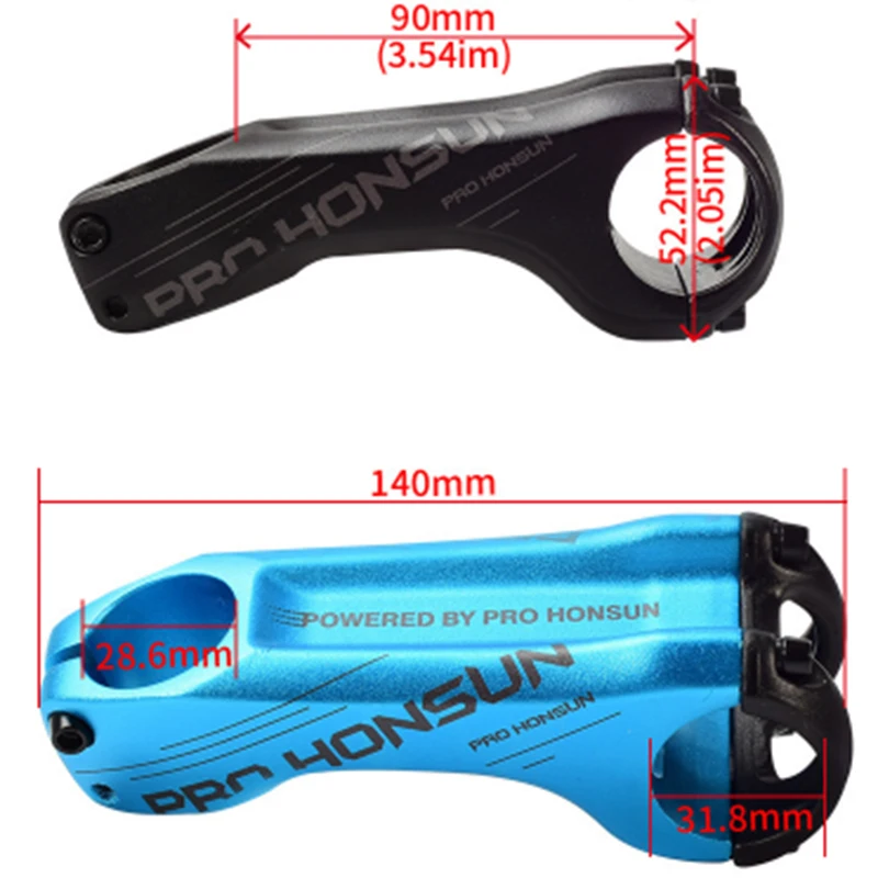 HONSUN PRO велосипедный стержень 17 градусов 31,8*90 мм высокопрочный MTB дорожный велосипед алюминиевый сплав стержень для XC/AM Запчасти для горного велосипеда