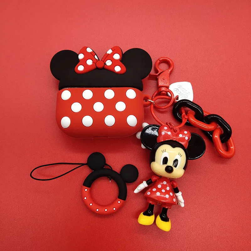 As the picture A7 Для Airpods Pro Чехол милый 3D кукла Минни брелок мультфильм силиконовый чехол для наушников чехол s для Apple Air pods Pro Чехол с кольцом - Цвет: As the picture A7