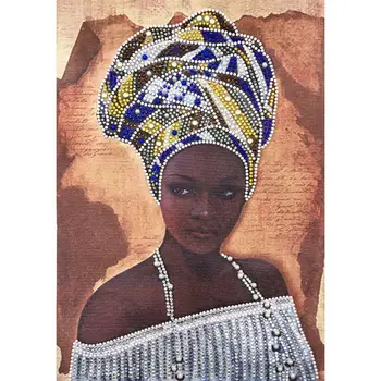 

1 Set African Beauty 5D Special Shaped Diamond Painting Embroidery Needlework Rhinestone Crystal Cross Craft Stitch Kit DIY