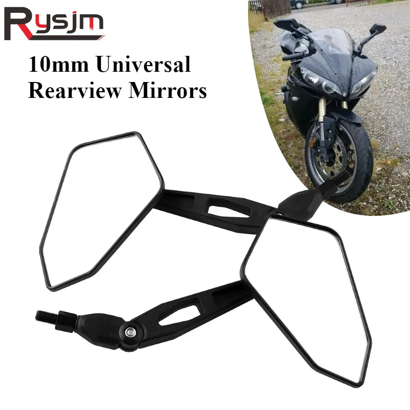 1 par universal 10mm motocicleta modificado reaview