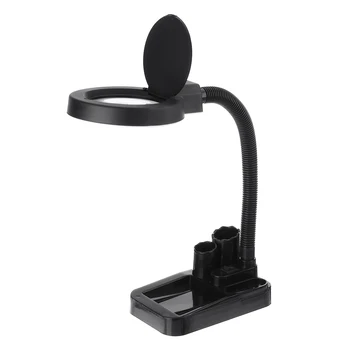 

LED Desk Lamp Magnifier EU Plug 220V Crafts Glass Lens Light 5X 10X Magnifying Desktop Loupe Repairing Tools with 36 LEDs