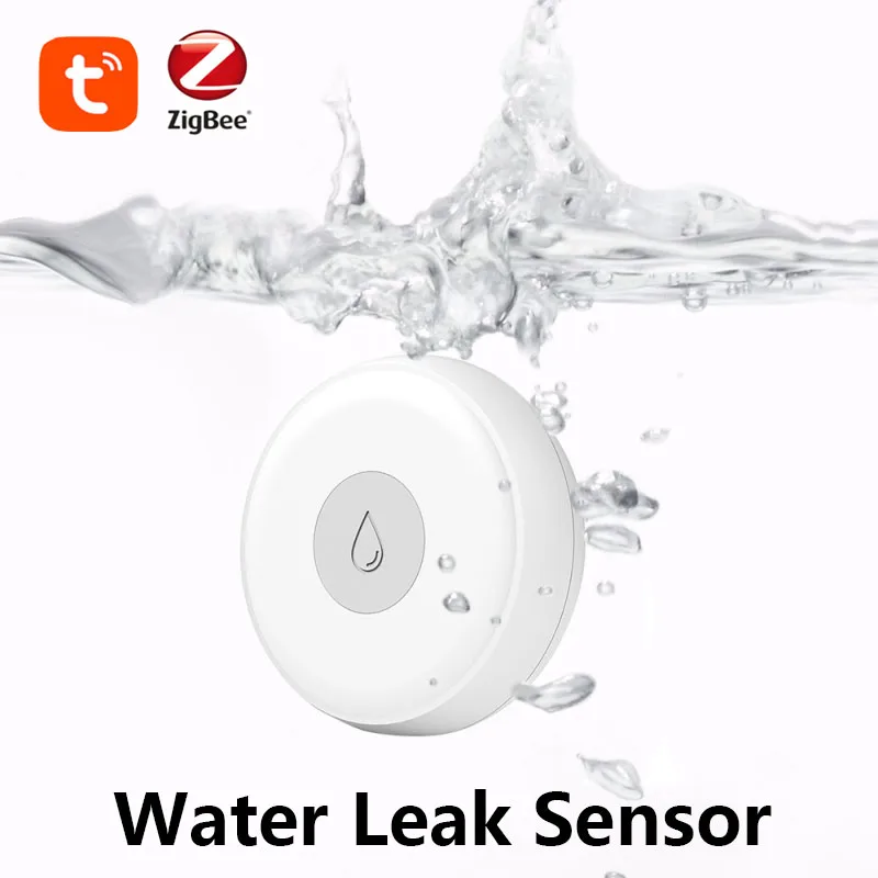 Sensor de fugas de agua tuya ZigBee, alarma de fugas de agua de inundación compatible con zigbee gateway smartthings APP smart life, 1/4 Uds., nuevo