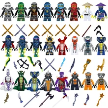 24 pçs conjunto mini mestres de spinjitzu jay cole kai zane lloyd nya mini boneca de brinquedo figura construção motocicleta bloco brinquedos presente