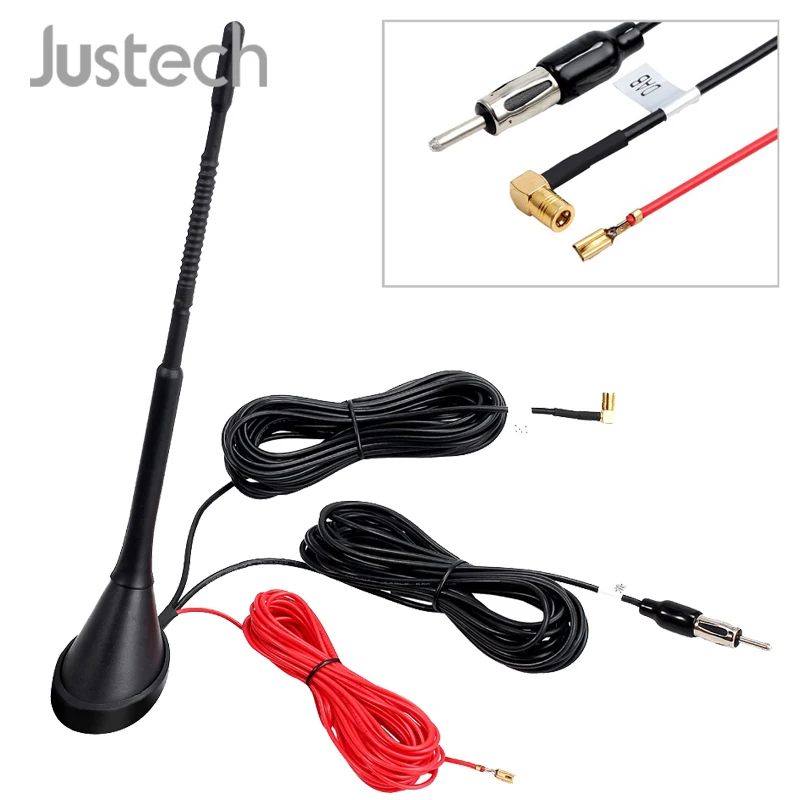Justech универсальная Антенна крепление на крышу активный усиленный DAB + FM радио