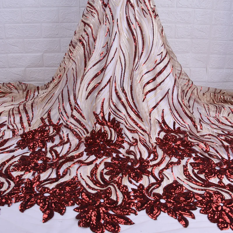 

Latest French Tulle Lace Fabric 2019 High Quality Lace For Wedding African Dry Lace Fabric With Sequins For Nigerian Lace 1737