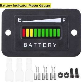 melhor 36 Volts Led Indicador De Bateria Medidor Ezgo Clube Carro Carrinho De Golfe Barco Atv Medidor Tensão Energia Do Carro Displayer Dupla Usb Carregador