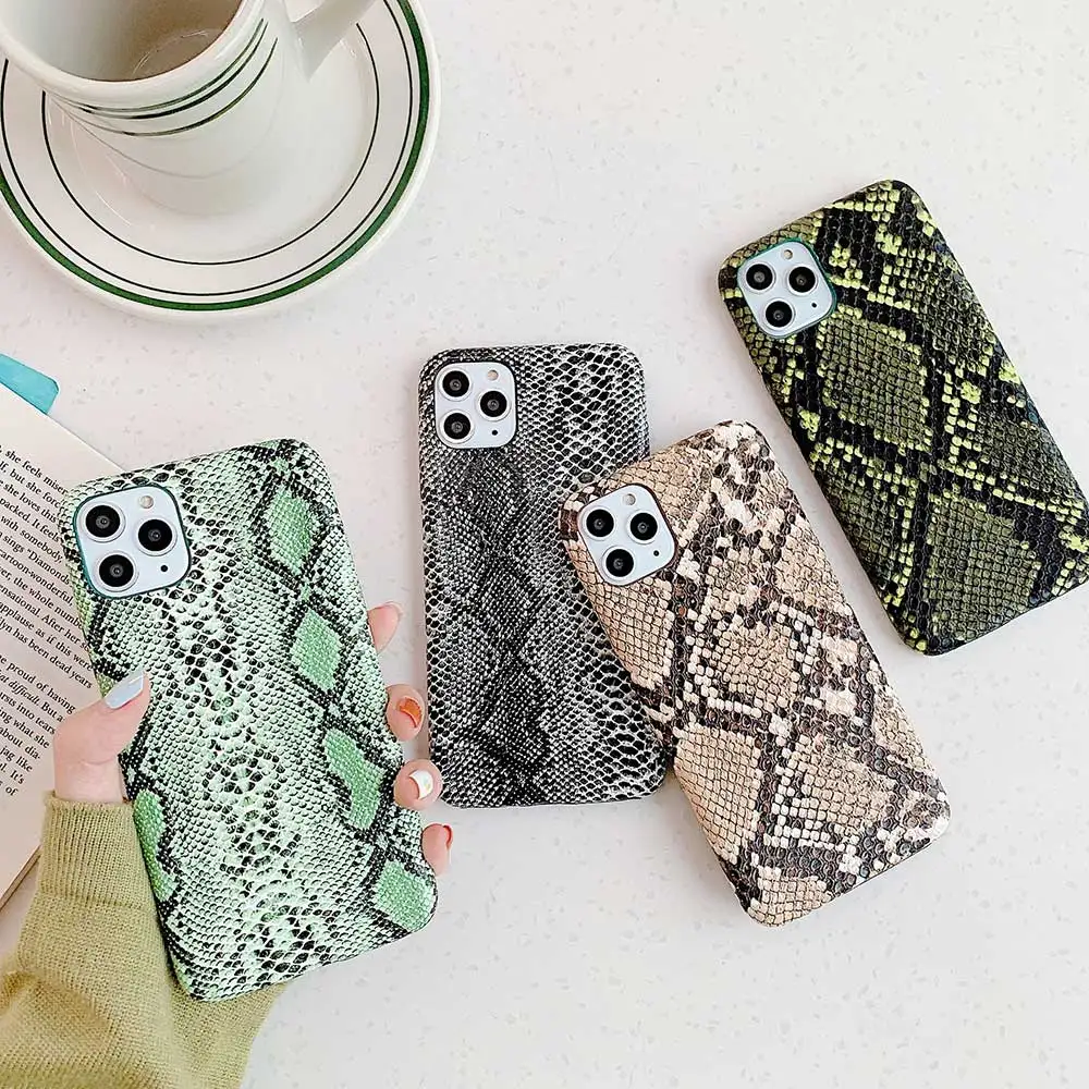 Чехлы из искусственной кожи с эффектом потертости и змеиной для iphone 11 Pro Max X XS XR 6 6S
