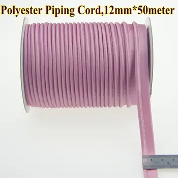 

KELE STORE Polyester Piping Bias cord tape, bias Tape with cord, size: 12m,1/2" 50meters DIY hand making Dark Pink