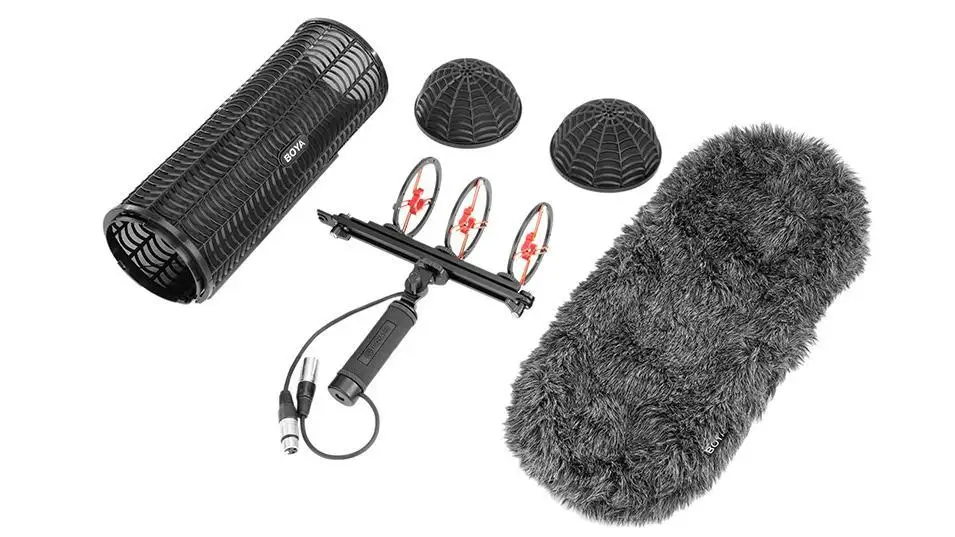 

BOYA BY-WS1000 Windshield and Suspension System with XLR Male and Female Inputs & 3 Shockmount for XLR Input Microphones