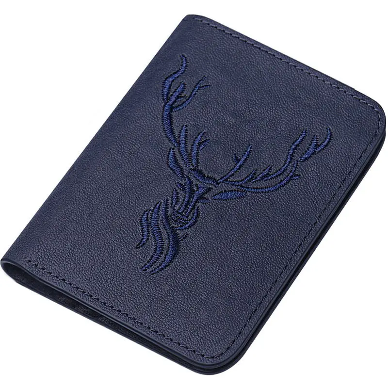 men's wallet short wallet for male real leather new design fashion small thin wallet - Цвет: blue