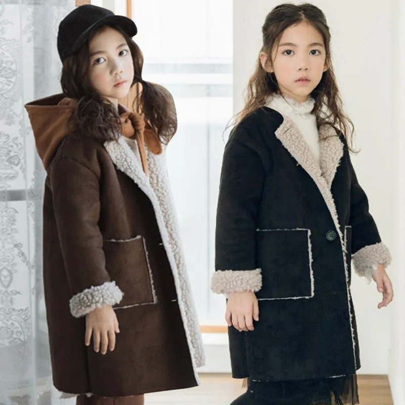 

New 2019 Autumn and Winter Fashion Girls Coat Thicken Baby Girls Winter Jacket Long Style Casual Kids Jacket for Girls,