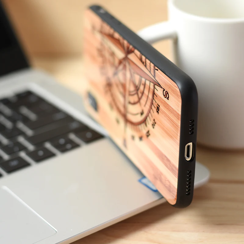 

JASTER new first dustproof and shatter-resistant tempered glass mobile phone case & imitation wood grain TUP for iPhone XS XR XS