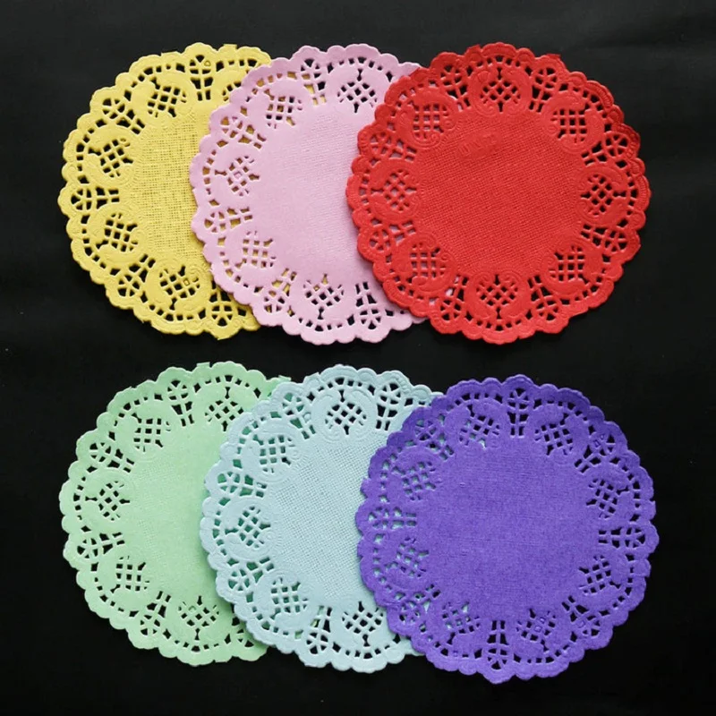 100 Sheets 5.5inch Round Paper Doily Cake Bread Baking Accessories