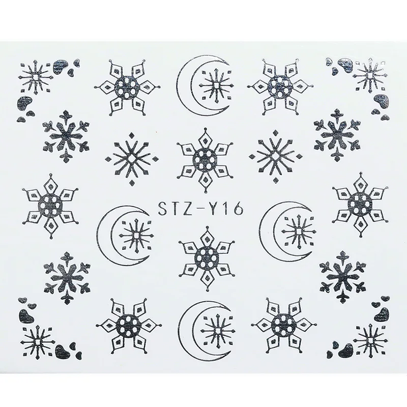 1 Лист Рождественские стикеры набор на ногти смешанный Лось снежинки год дизайн ногтей водная наклейка ожерелье слайдер тату маникюр