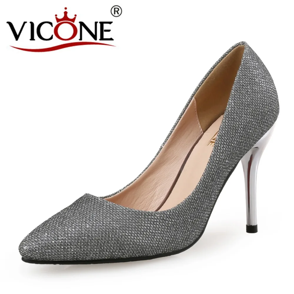 

VICONE Women Spring Summer Bling Dress Wedding Classics Thin Heels V10011