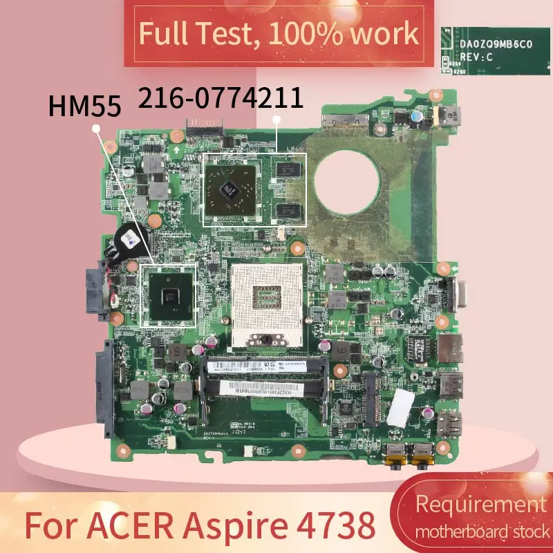 Placa-mãe para Acer Aspire 4738 216 Placa Principal Teste Completo 0774211 20232023