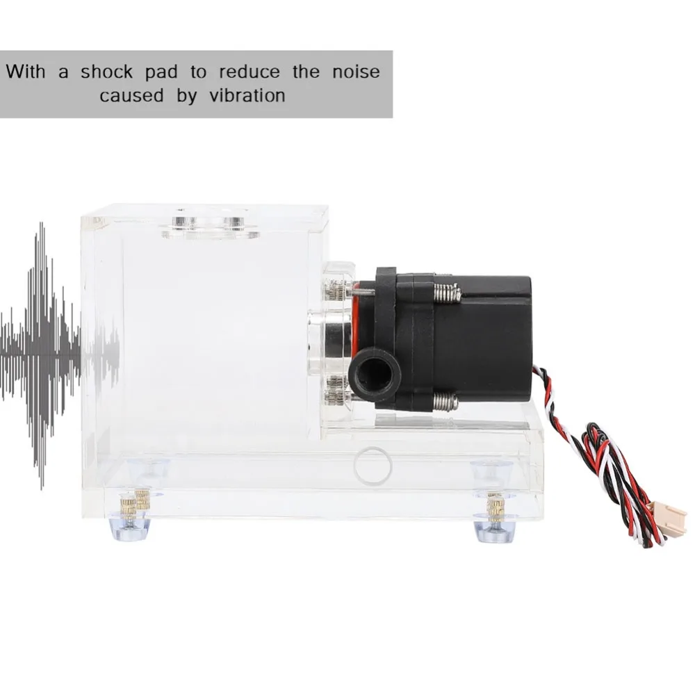 Полностью прозрачный 10 Вт интегрированный 600 мл ПК охлаждаемый водяной насос акриловый бак для охлаждения воды 600л/ч