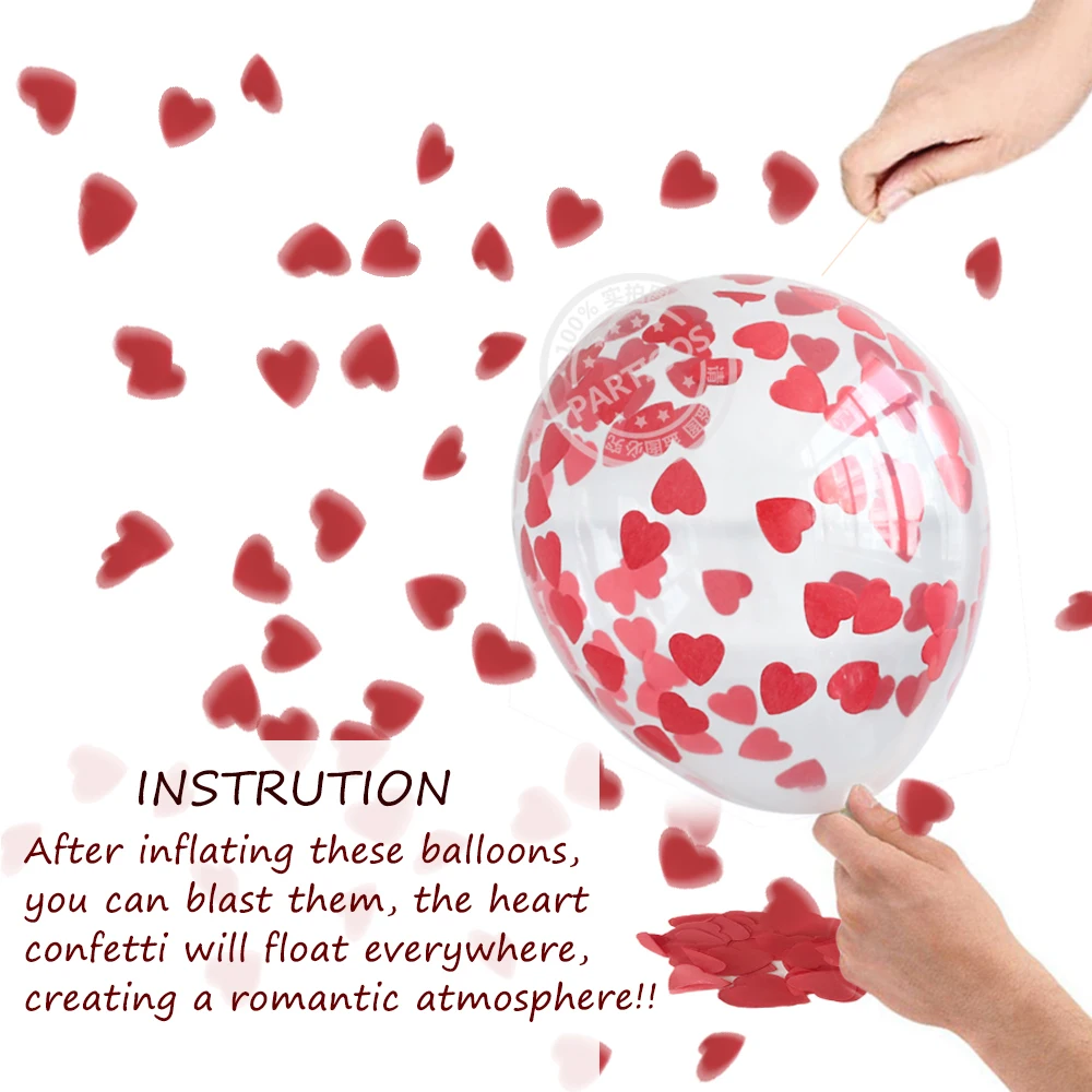 10/14pcs 18inch Red Heart Foil Globos Transparent Confetti Latex Balloons Wedding Valentine's Day Gift Birthday Party Decoration 5 H0c121abdec6c4fa7a132601e55fd3eb34