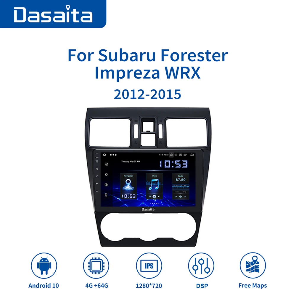 Автомобильный мультимедийный проигрыватель Dasaita 9 дюймов IPS Android 10 0 для Subaru Forester GPS