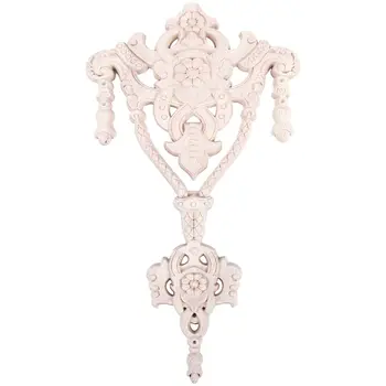 

1X Rubber Wood Carved Applique Vintage Furniture Craft Decor #E