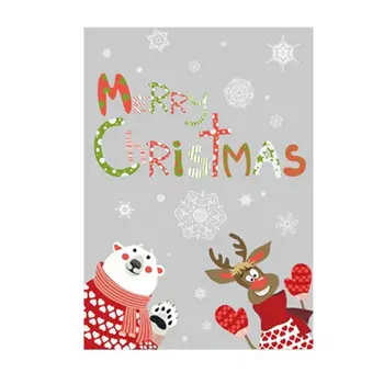 

Christmas Wall Sticker Removable Bear Elk Window Glass Scene Arrangement Door And Window Decor House Decor XL866