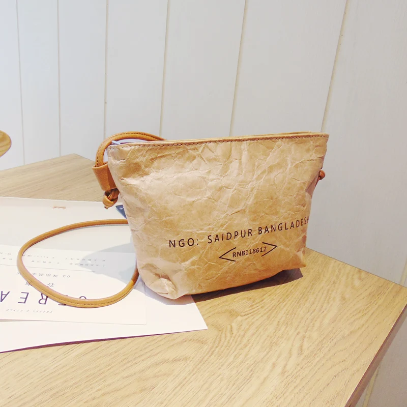PUBGS сумки-мессенджеры женские новые крафт-бумага школьные сумки для студентов повседневные стильные водонепроницаемые маленькие морщинистые легкие портативные