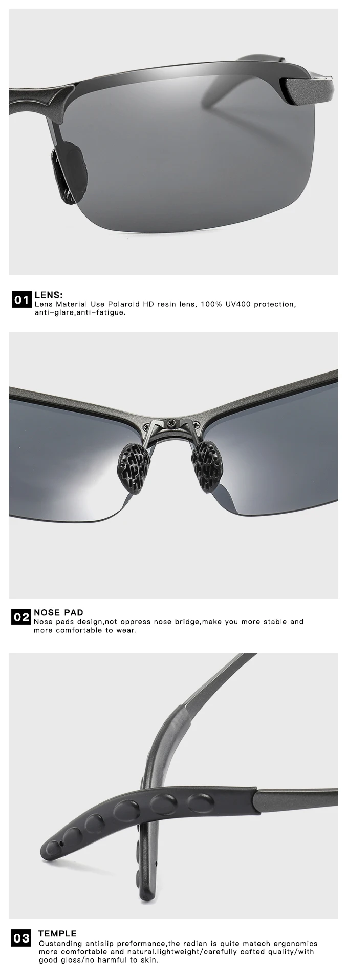 AIELBRO Photochromic Polarized Men's Sunglasses Driving Glasses Women Biker Sun Glasses Fashion Day And Night sunglasses man