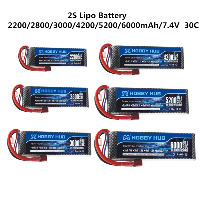 2s 2200 мАч 2800 3000 4200 5200 6000 7 4 В литий полимерный аккумулятор для радиоуправляемого игрушечного автомобиля