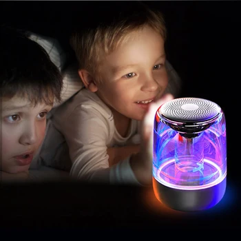 

C7 Transparent Crystal Bluetooth Speaker LED Colorful Atmosphere Light HIFI Stereo Bluetooth Speaker TWS Speaker with Mic