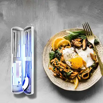 

Portable Dry Heat Sterilizer Travel Ultraviolet Sterilizer Chopsticks knifes and Forks Three-Piece Set