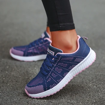 Shoes Women's Sneakers Fashion Lace-Up Casual Shoes Women Flats Soft Sole White Sneakers Women Platform Shoes Zapatillas Mujer 2