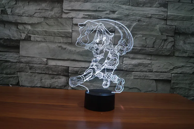 

Marisa Kirisame 7 Color Lamp 3d Visual Led Night Lights For Kids Touch Usb Table Lampara Lampe Baby Sleeping Nightlight