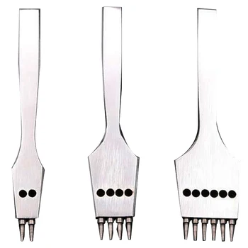 

3Pcs 4mm Leather Craft Round Hole Leather Puncher Detachable Seam Punching Chisel Tool/Set
