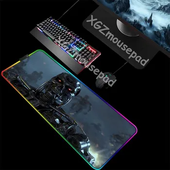 

XGZ Metal Robot Rebellion Movie Computer Desk Mat Black Lock Edge Doomsday HD Custom Large RGB Mouse Pad Speed Rubber Non-slip