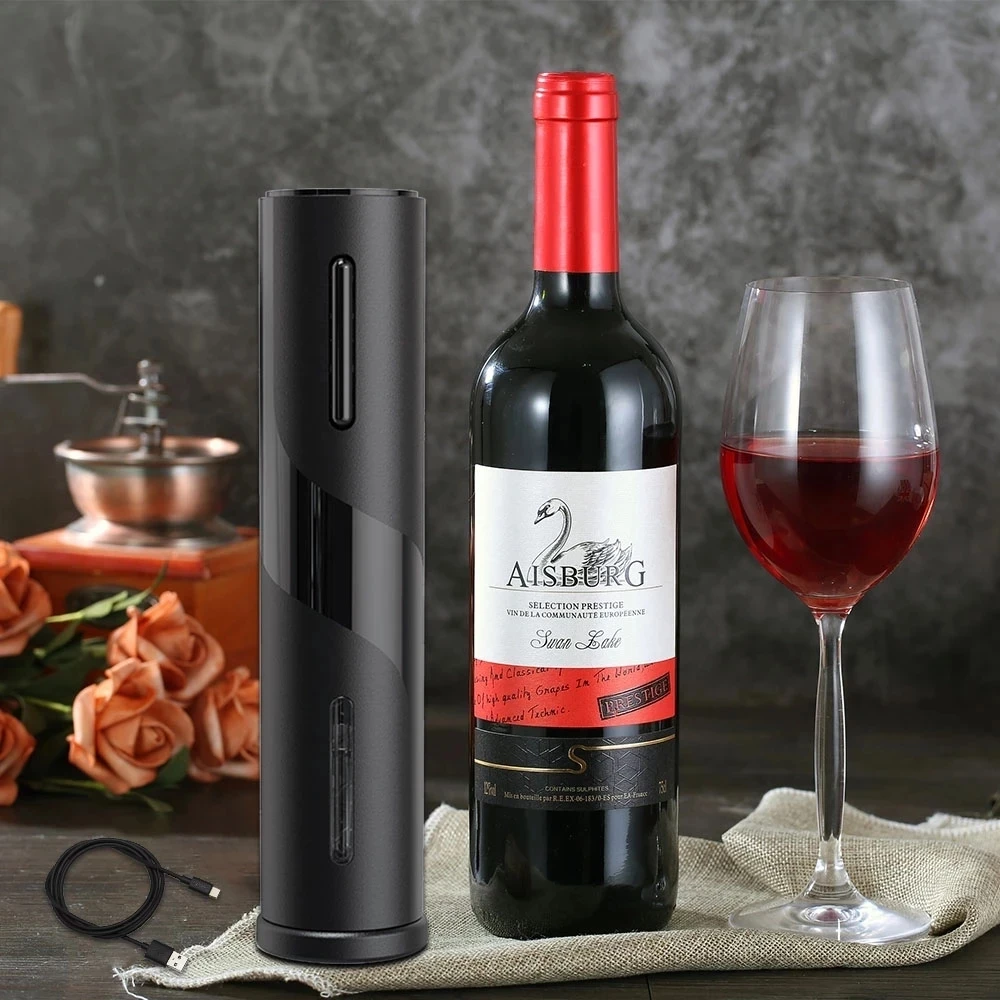 Rechargeable Electric Wine Bottle Opener Corkscrew Foil Cutter Set Automatic Bottle Opener