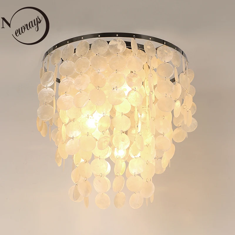 Современная хромированная круглая потолочная лампа с 3 насадками из натуральных