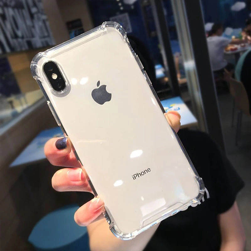 Противоударный бампер прозрачный силиконовый чехол для телефона для iPhone X XS XR XS Max 8 7 6 6S Plus Антидетонационная Прозрачная защитная задняя крышка